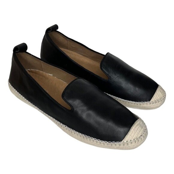 Blondo Bella Leather Espadrilles Women’s Size 9.5 Black Slip-On Flat Shoes - Picture 1 of 12